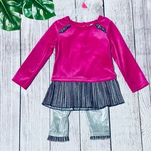 Wonder Nation Baby Dressy Glitter Outfit SILVER NEW